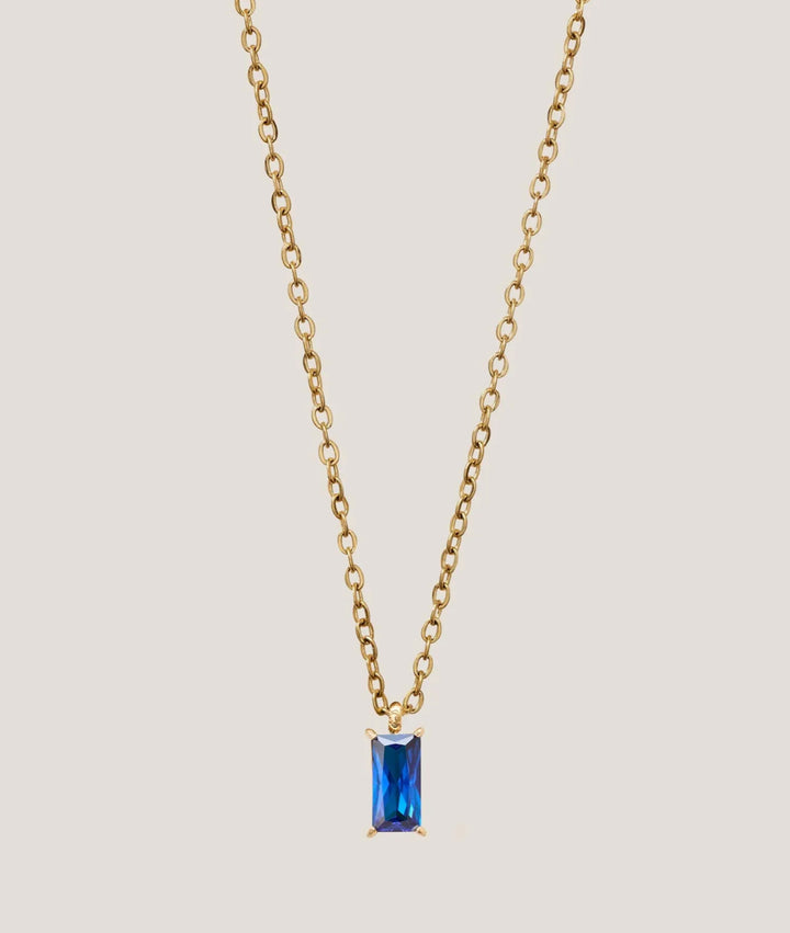 VERITY BLUE SAPPHIRE PENDANT GOLD NECKLACE