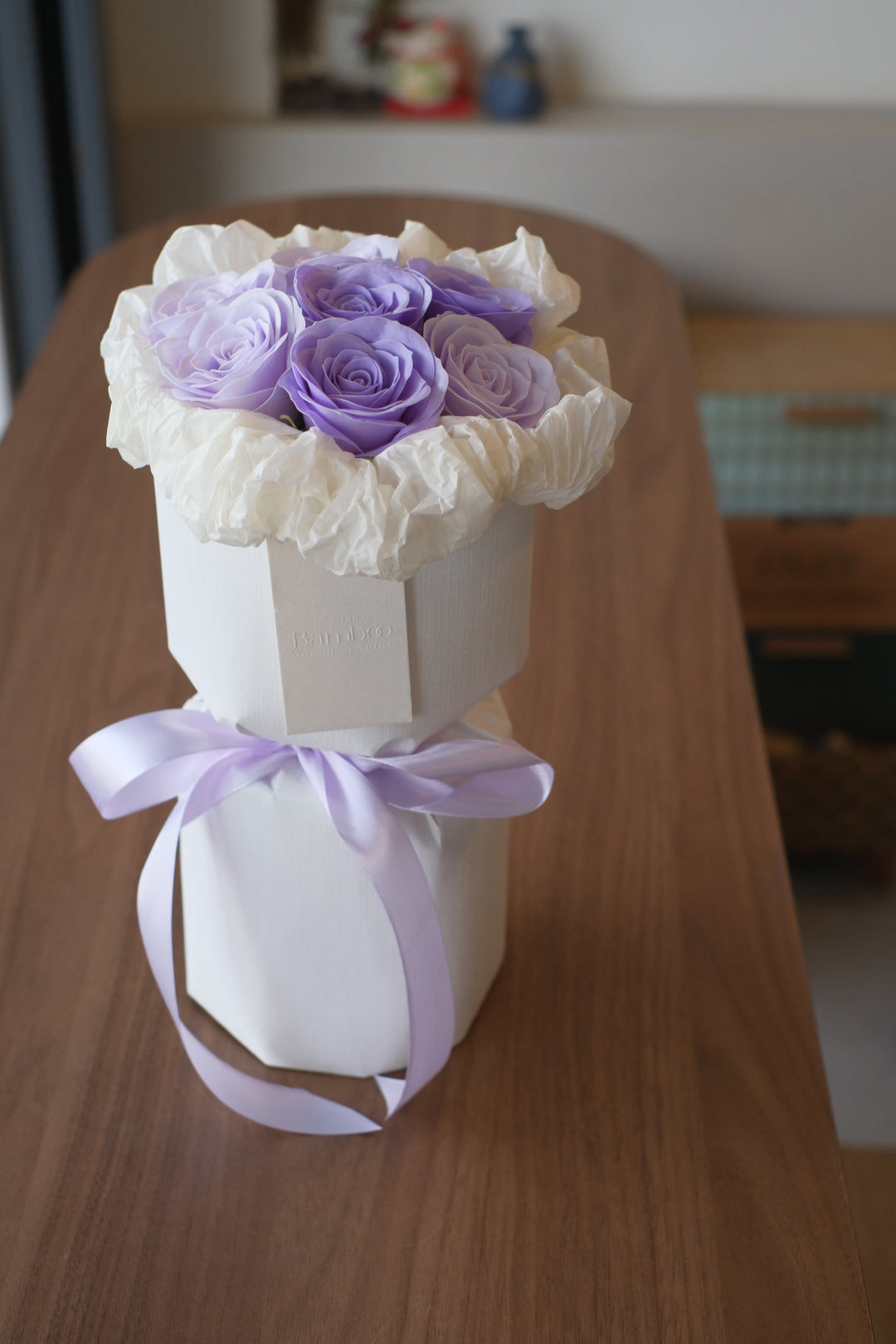 soap flowers 7 petals premium in white desgins wrapping
