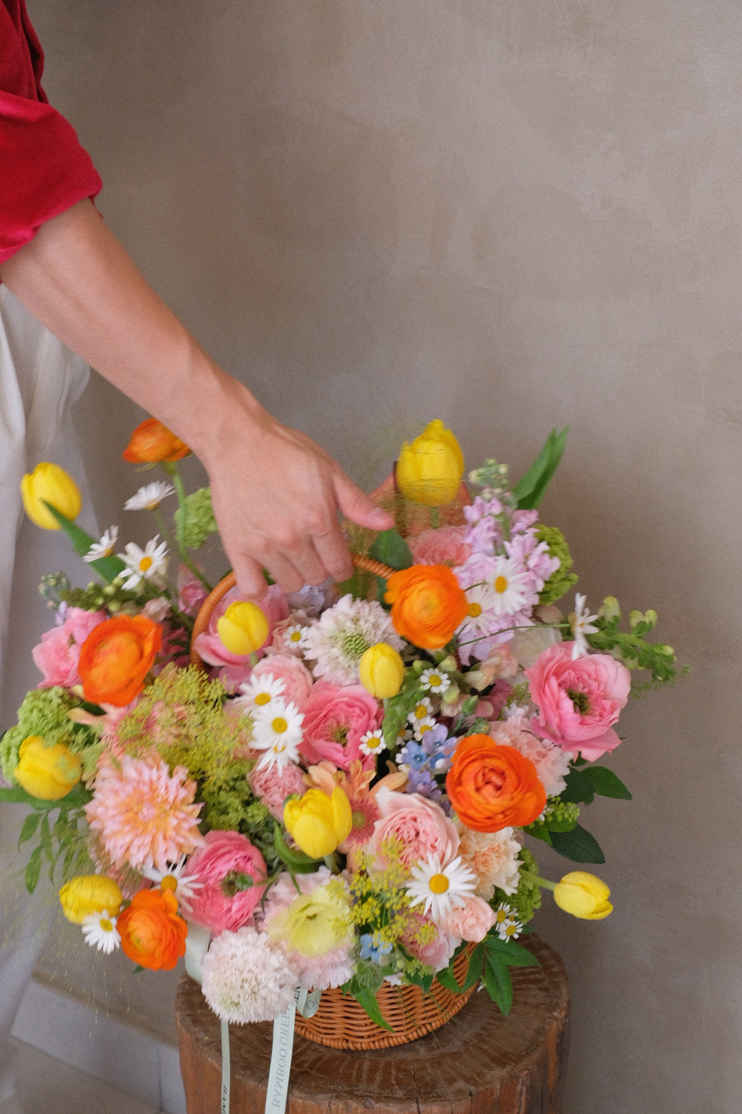 Colourful Bloomkeeper Garden Basket | Omakase Fresh Flowers | Best Penang Florist - Bamboo Green