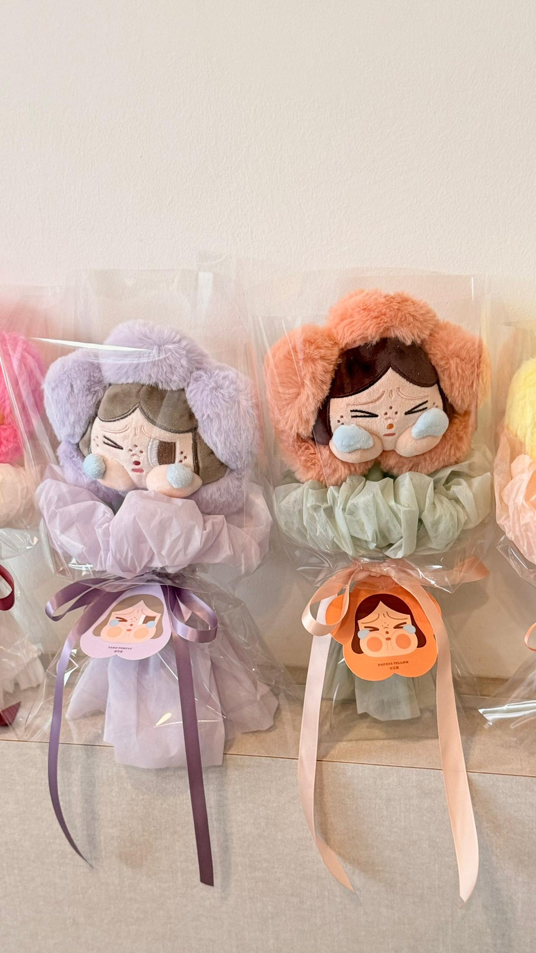 "CRYBABY Sad Club Series – a unique flower plush bouquet blending soft blooms with adorable plush elements. A perfect mix of comfort and charm. Order online from Bamboo Green Florist, your trusted Penang florist.