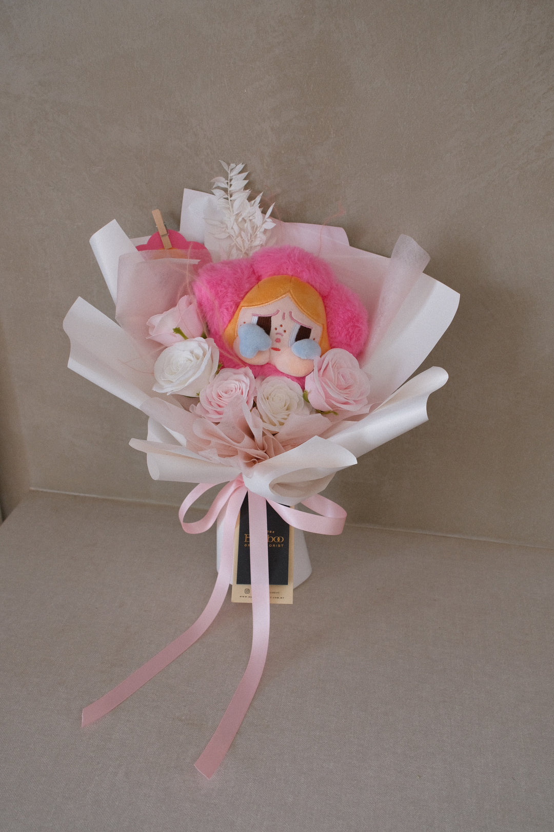 CRYBABY Sad Club Series - Flower Plush Bouquet (╥╯^╰╥) with soap flowers