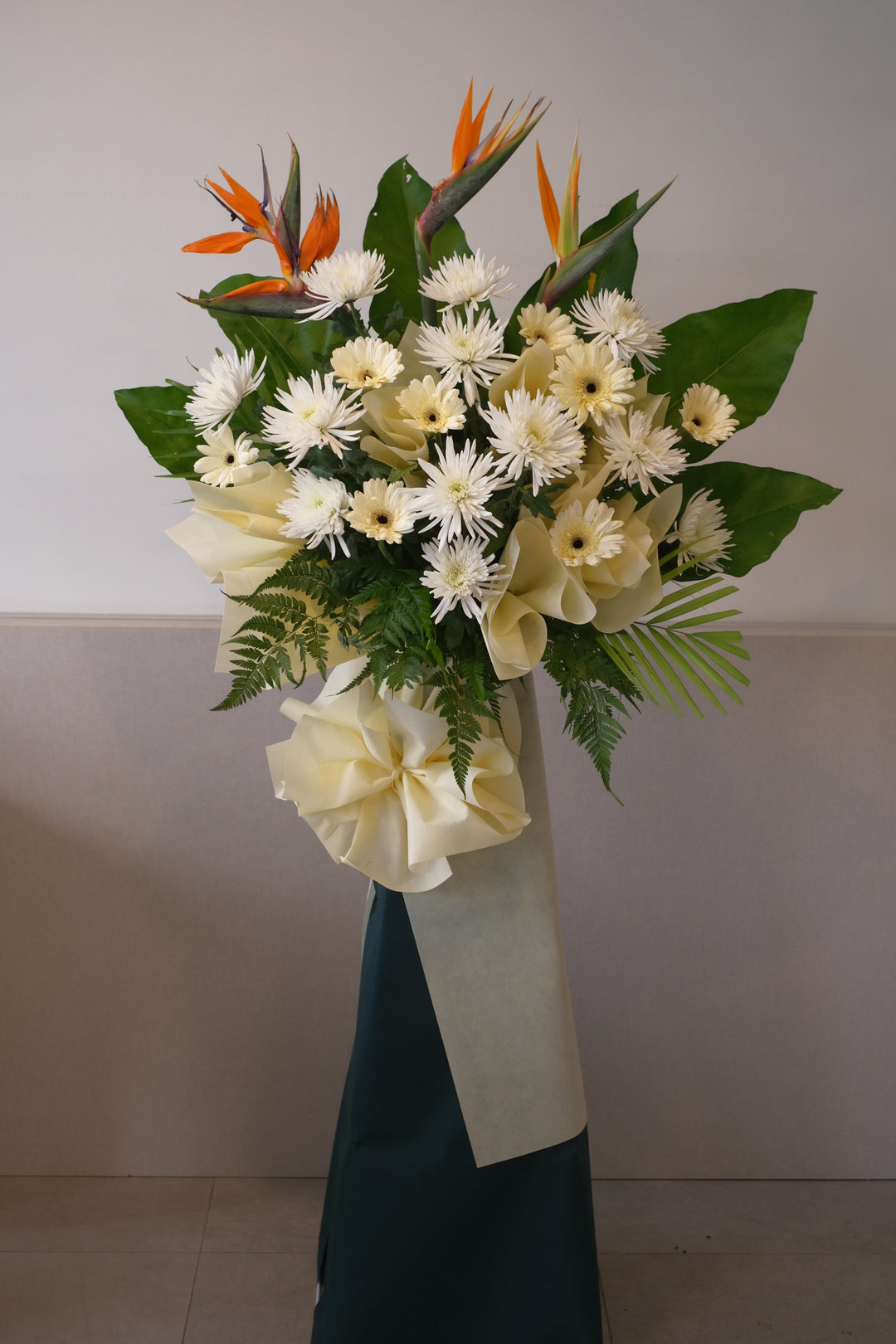 Send your heartfelt condolences through this ethereal arrangement. For same day condolences flowers delivery in Penang.