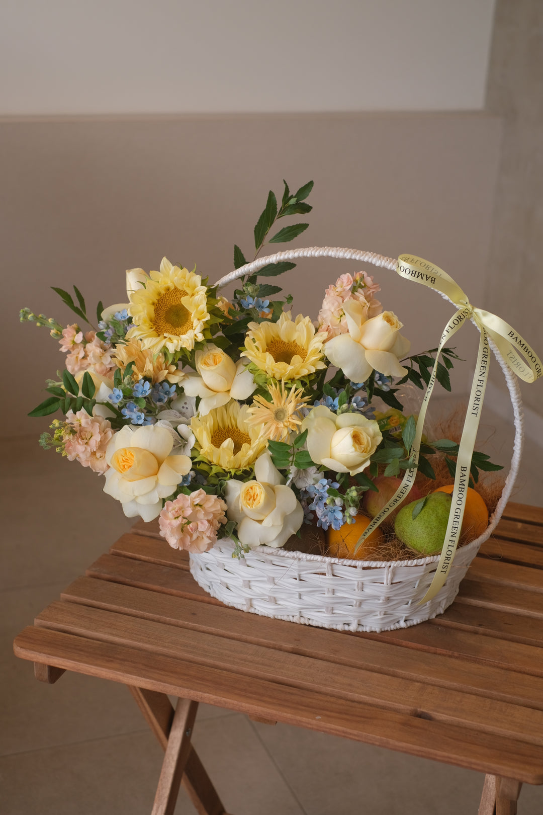 same day flowers and fruits delivery to hospital in penang in basket