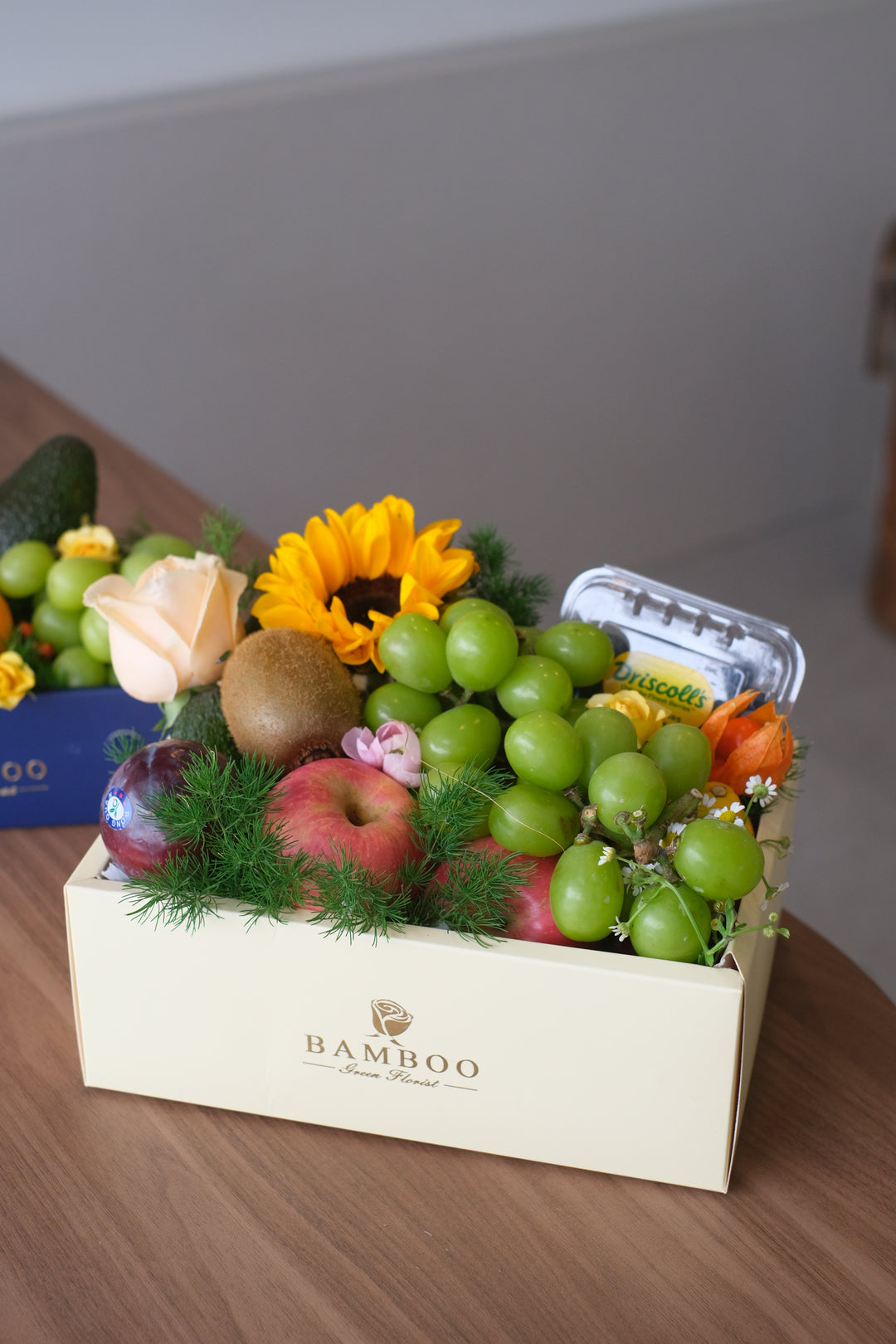 fruit basket for delivery, basket of fruit with same day flower delivery, fruit bouquet box at penang mainland