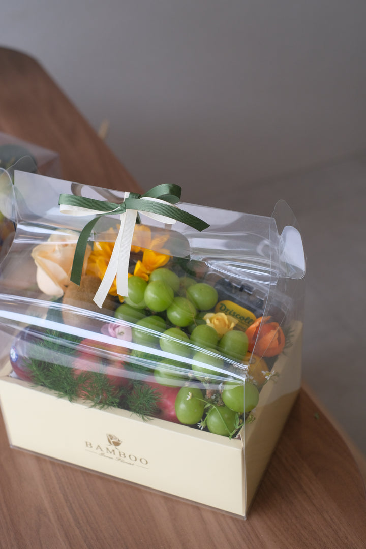 fruit basket for delivery, basket of fruit with same day flower delivery, fruit bouquet box at penang mainland
