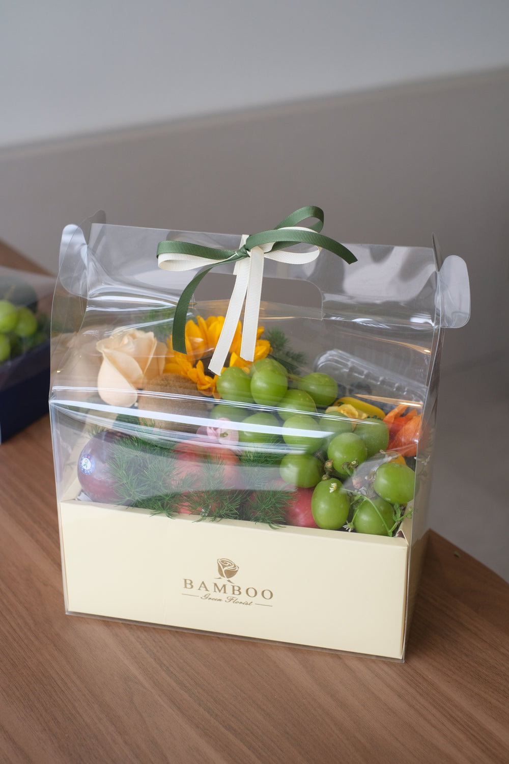 fruit basket for delivery, basket of fruit with same day flower delivery, fruit bouquet box at penang mainland