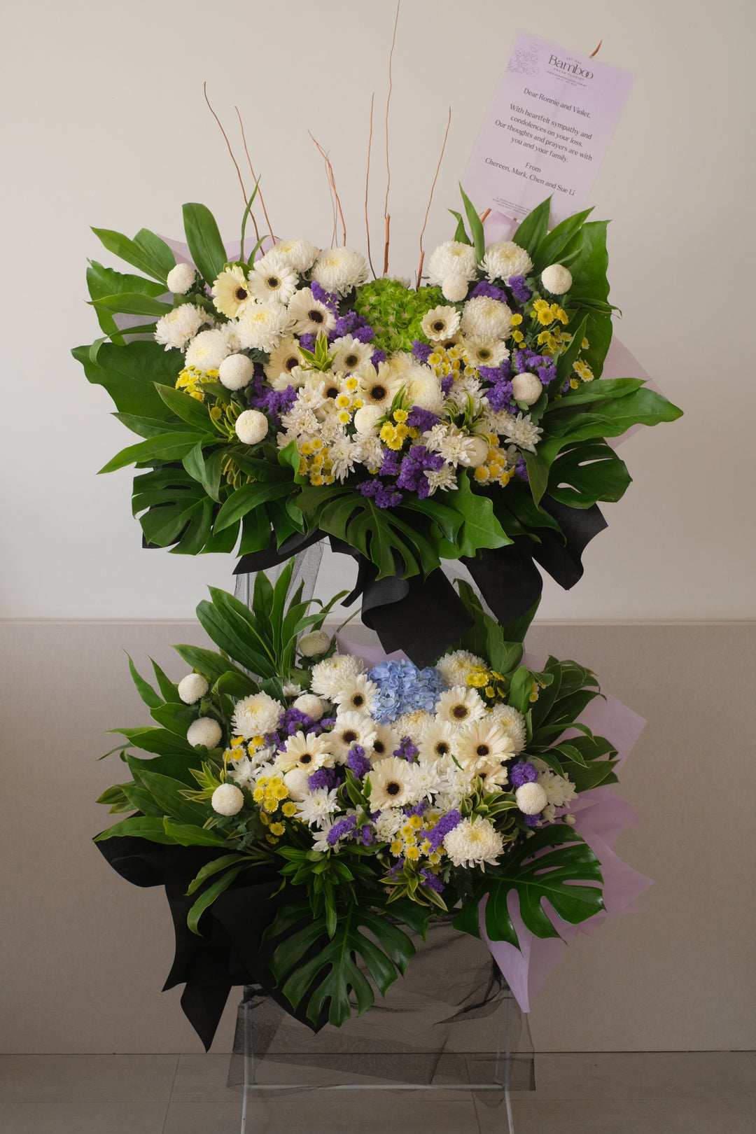 When a loved one or friend leaves us, it is never easy. At times, we may be lost for words, or fail to find the right ones to articulate our comfort and condolences. Say it with flowers, graceful and universally understood.  For same day condolences flowers delivery in Penang, Butterworth and Bukit Mertajam.