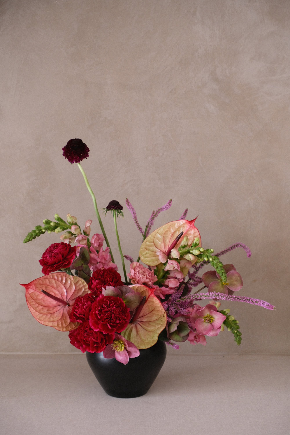 Mum’s Day Serein exotic flower arrangement with anthuriums, rich carnations, and rare blooms – Penang’s trusted florist for Mother’s Day gifts