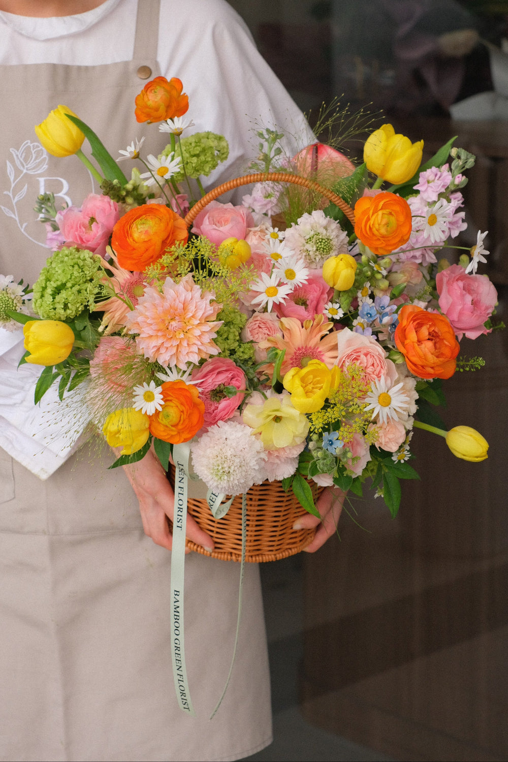 "Mother’s Day Omakase Fresh Flower Basket – Bamboo Green Florist Penang"