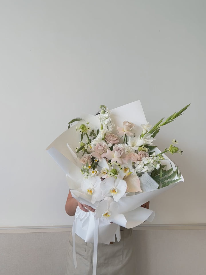 omakase modern muse neutrals bouquets in penang delivery and bukit mertajam