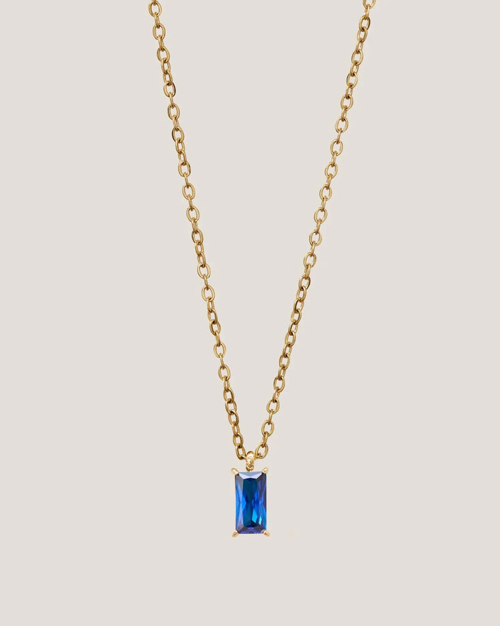 GUNG | Verity Blue Sapphire Pendant Gold Necklace by Bamboo Green Florist – a luxurious gift with additional options. Perfect for celebrations in Penang. Order now!