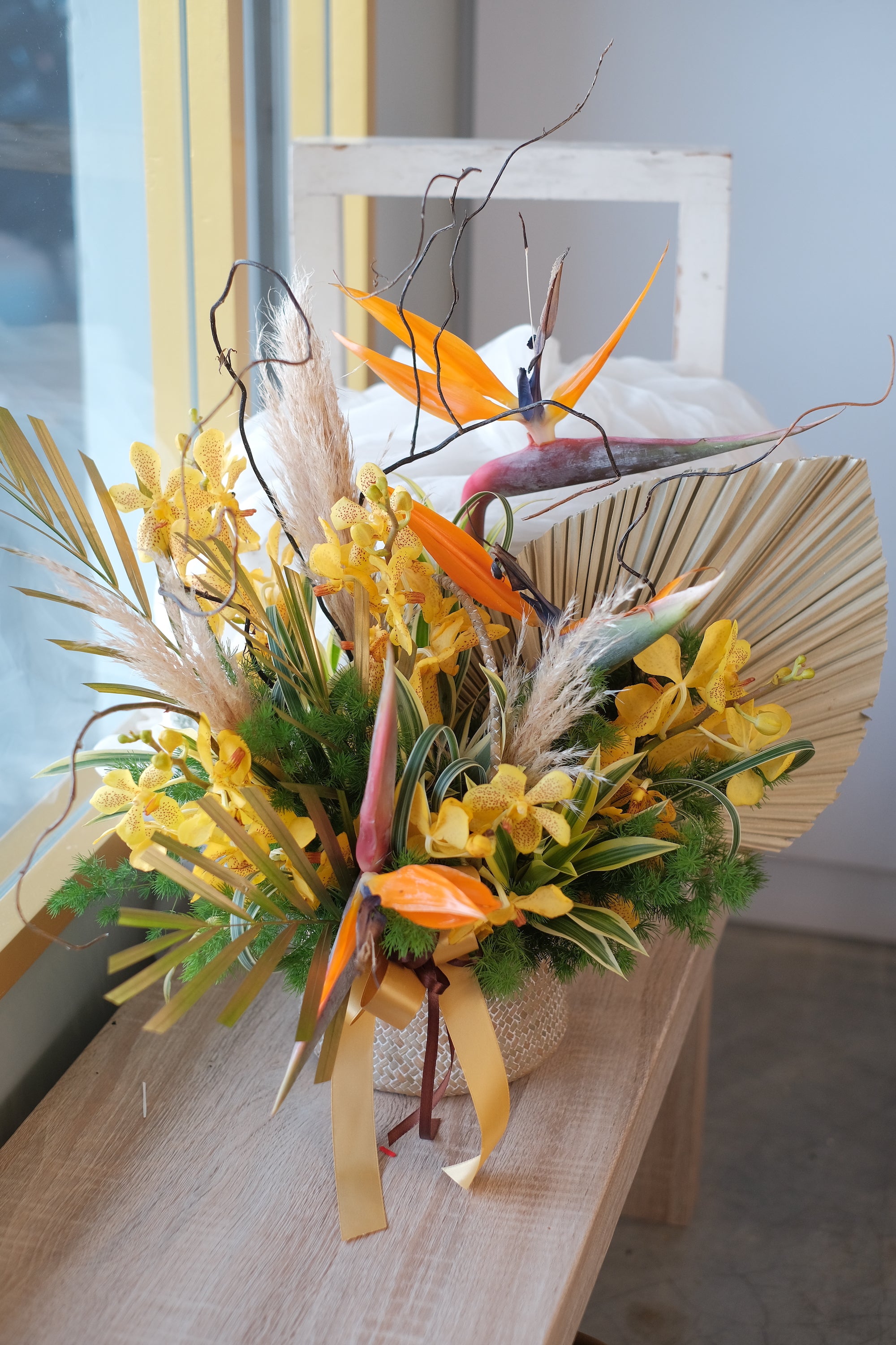 Lumi raya flowers table top arrangement bamboo green florist
