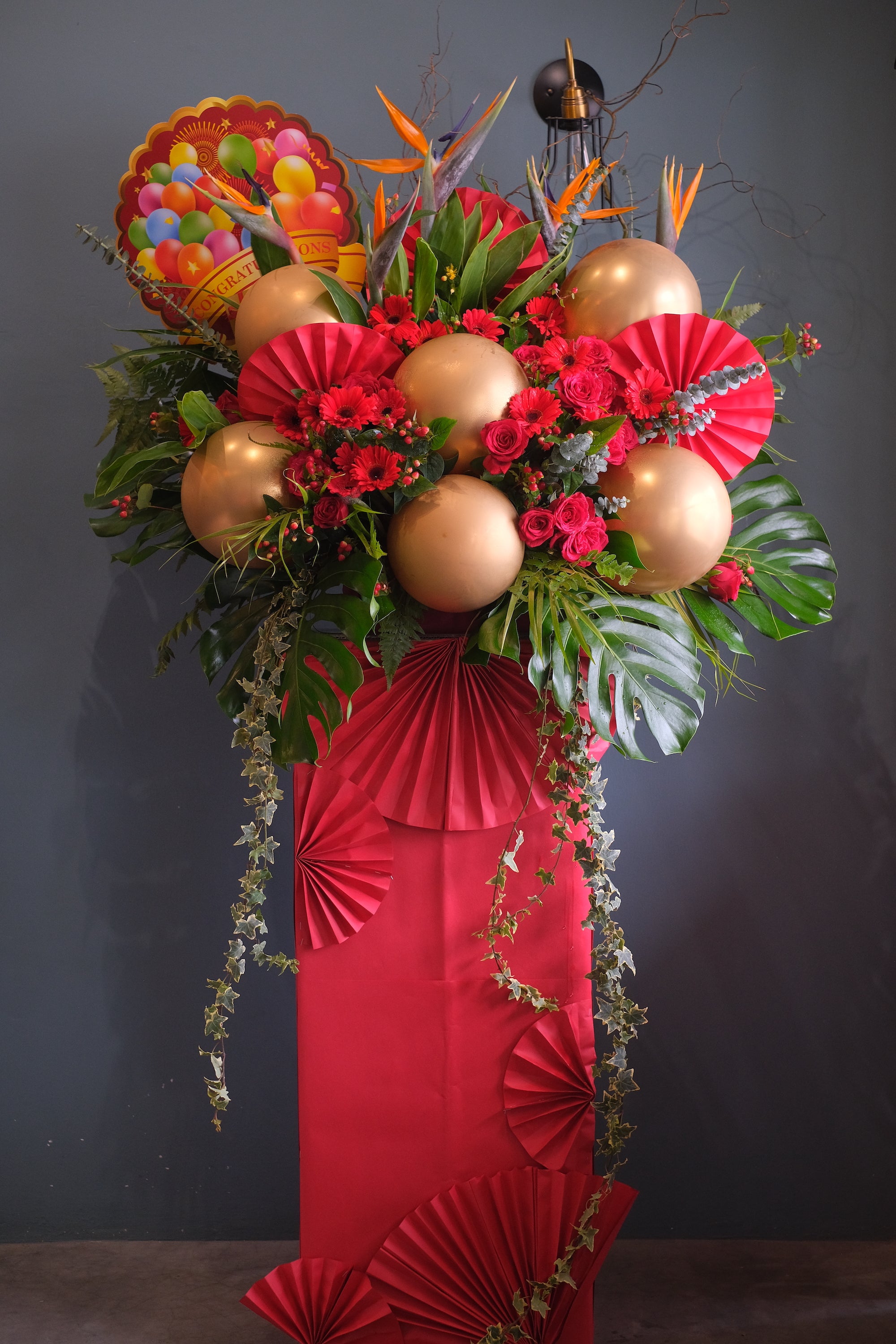 Ote Congratulations Opening Flowers Delivery Penang Bamboo Green