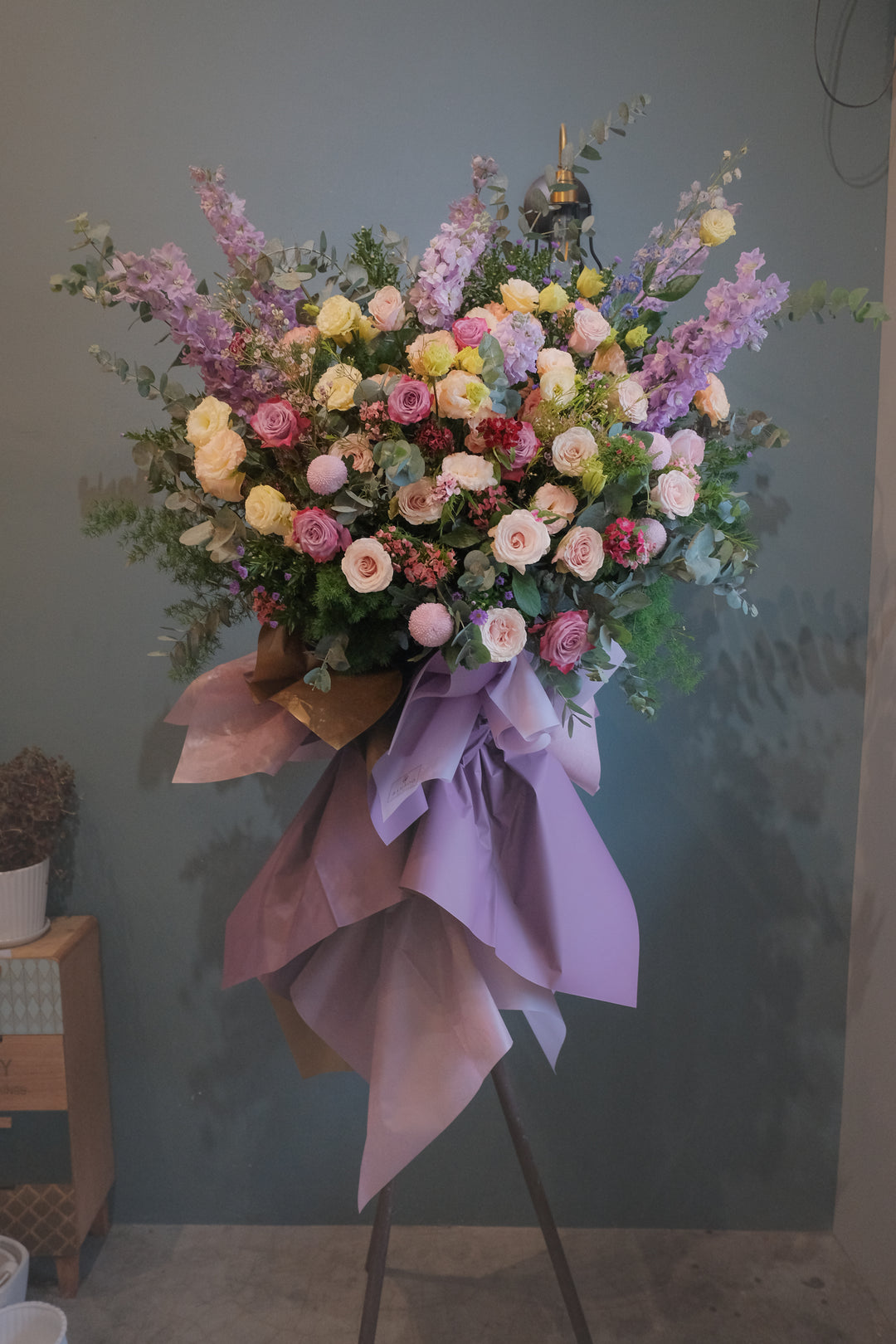 A medley of flowers arrangement for congratulatory or joyful event. For same day grand opening congratulations flowers delivery in Penang and Butterworth.