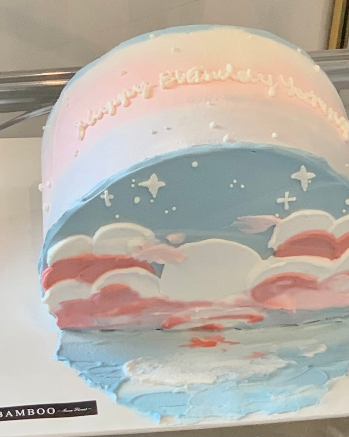 6-inch half-round 'Sea of Stars' cake by Bamboo Green Florist – a mesmerizing celestial-themed treat for any celebration in Penang. Order now for delivery!