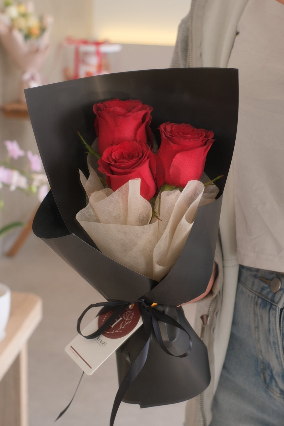 3 red roses bouquet in penang