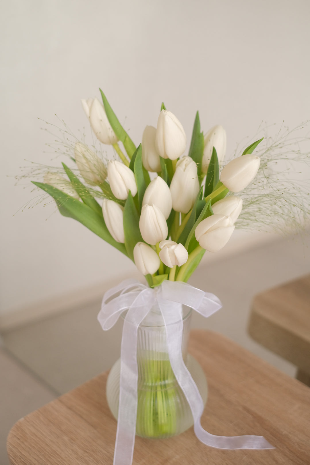 Beautiful in White Tulips in vase