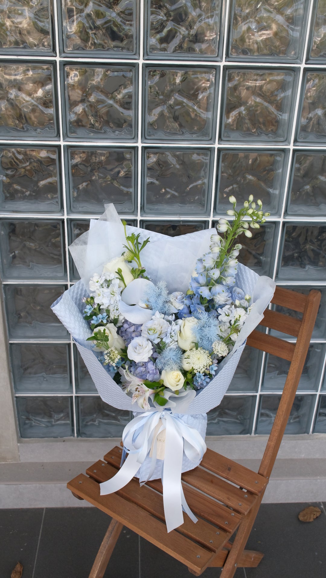 Bleu De France Bouquet | Elegant blue-themed floral arrangement | Fresh flowers | Online Penang florist | Same-day delivery available