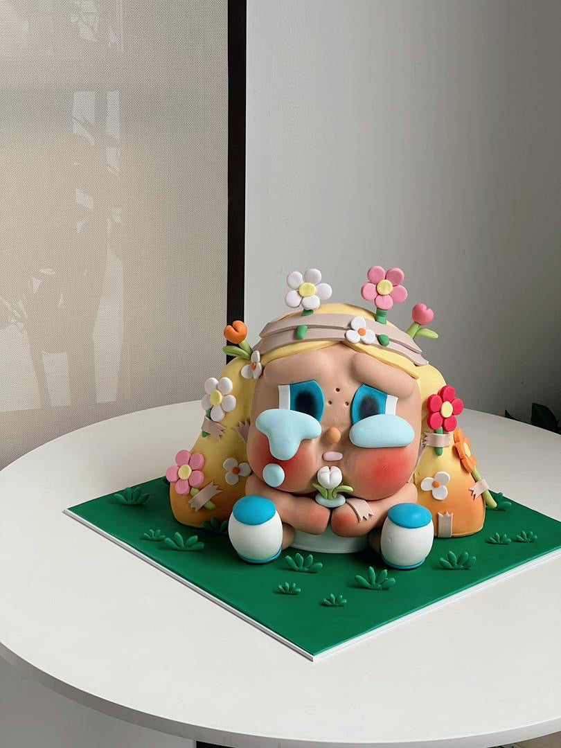Custom Cry Baby plush character birthday cake handcrafted in Penang