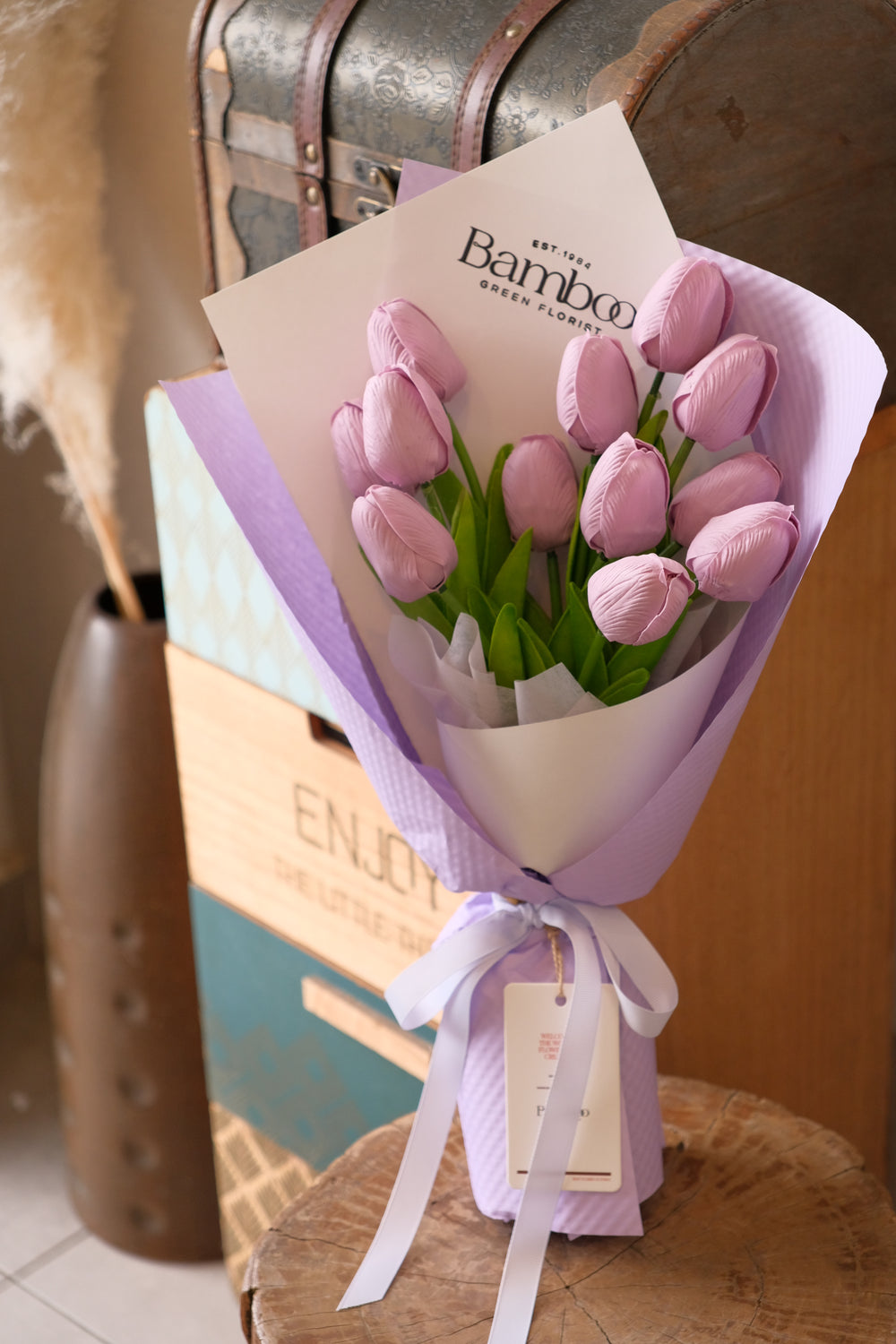 handcrafted soap tulips from Bamboo Green Florist Penang

