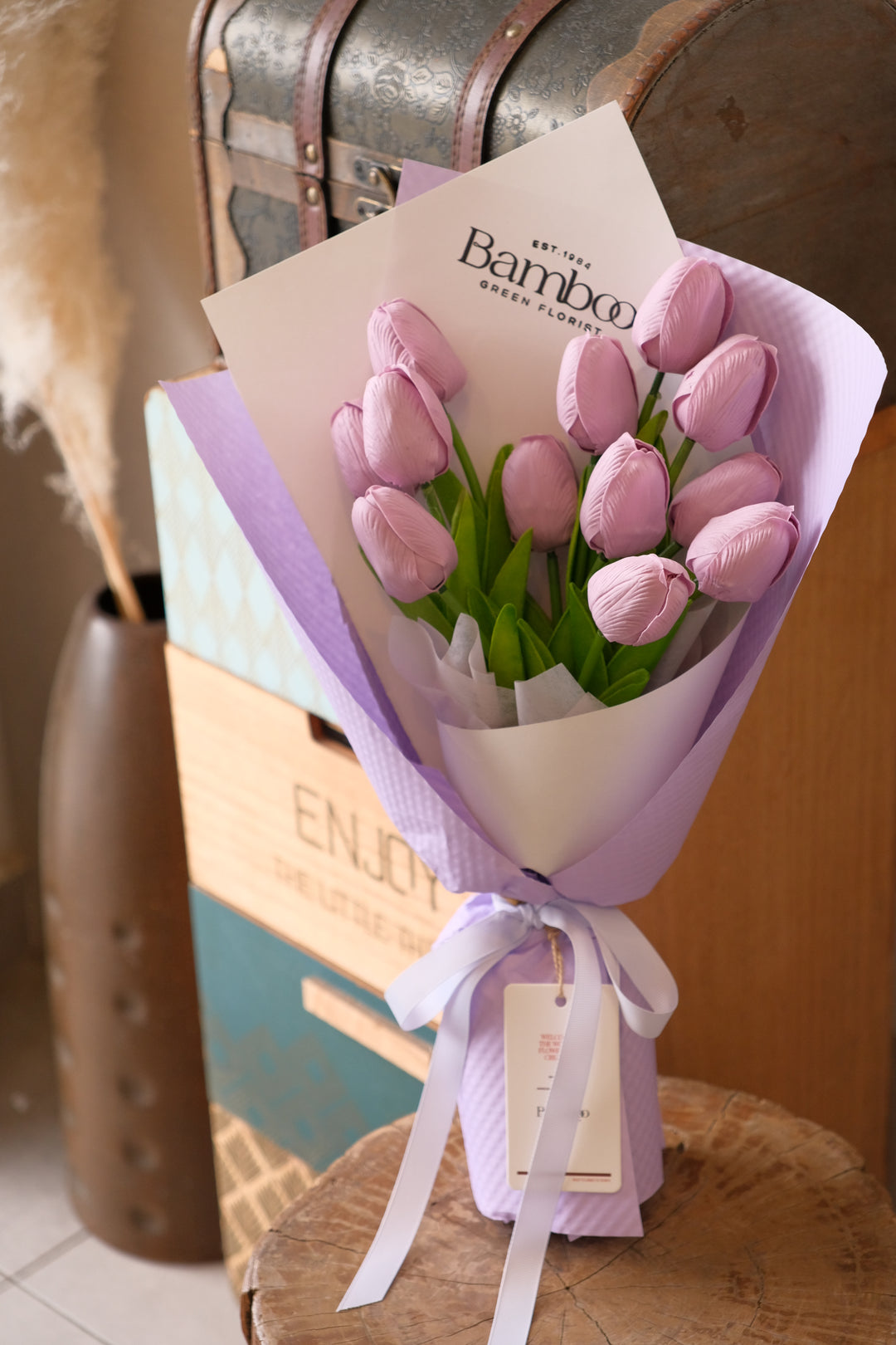 handcrafted soap tulips from Bamboo Green Florist Penang

