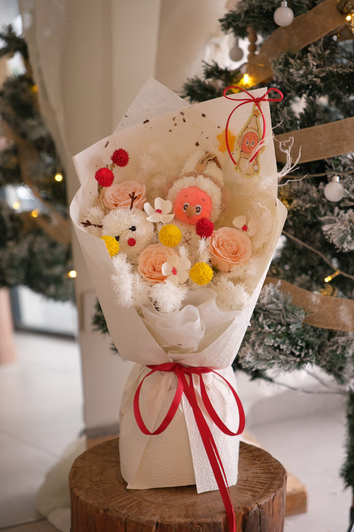Hugs from Snowman (soap flowers)