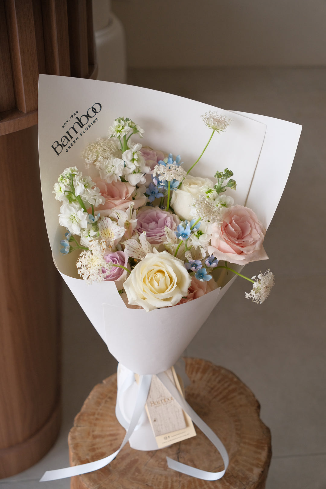 surprise, birthday bouquet in pastel colour, delivery same day in Penang