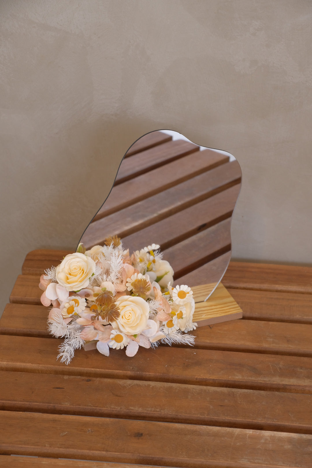 table arrangement with mirror for grand opening. 