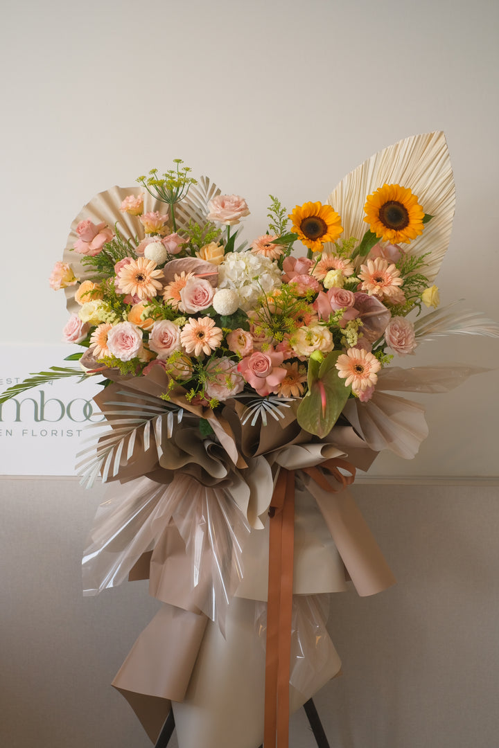 Congratulations flowers opening stand delivery in Penang, Batu Kawan