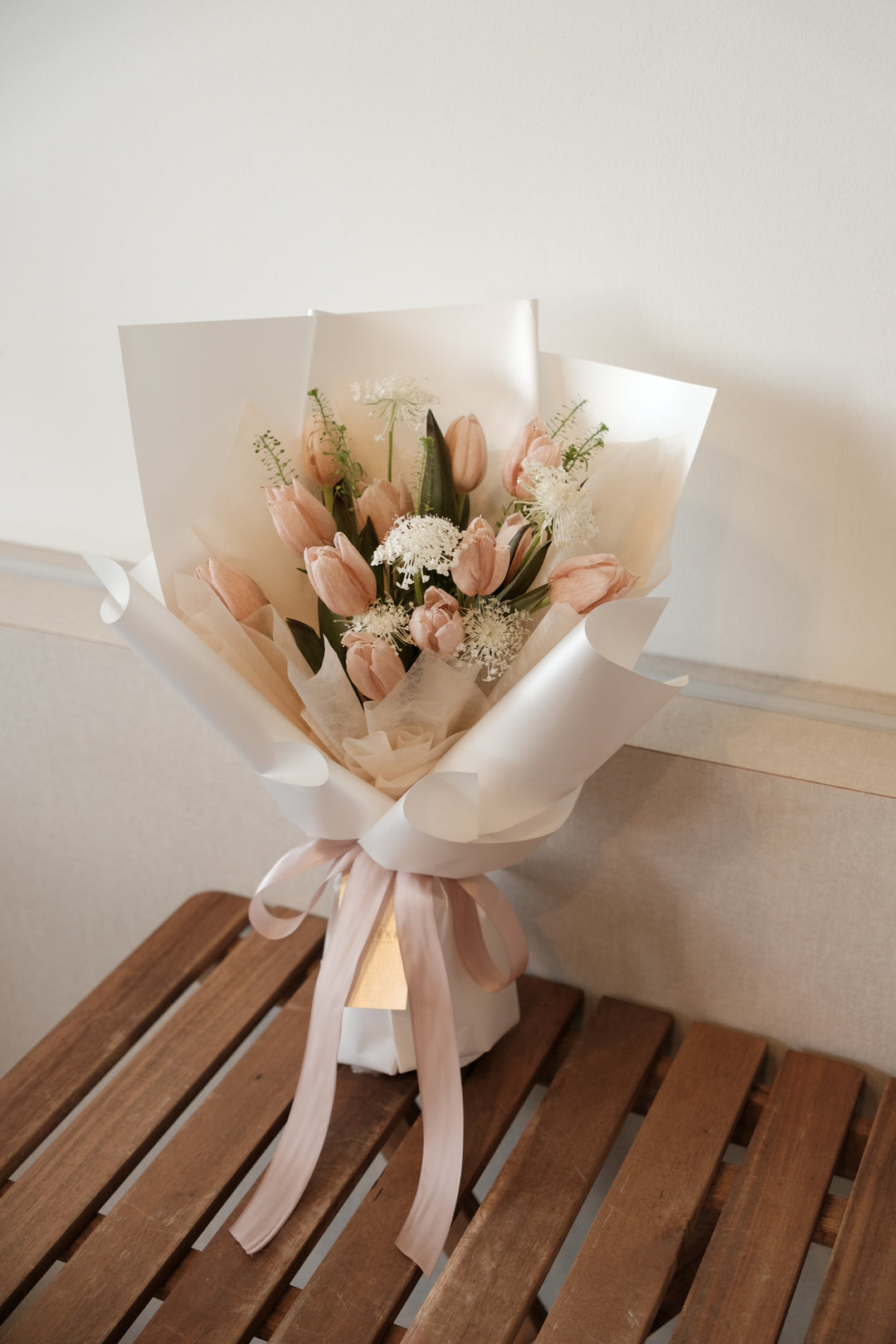 Unique tulips arrangement with brownie tones – Penang florist Mother’s Day exclusive from Bamboo Green Florist