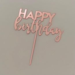 Happy Birthday Cake Topper (Rose Pink)