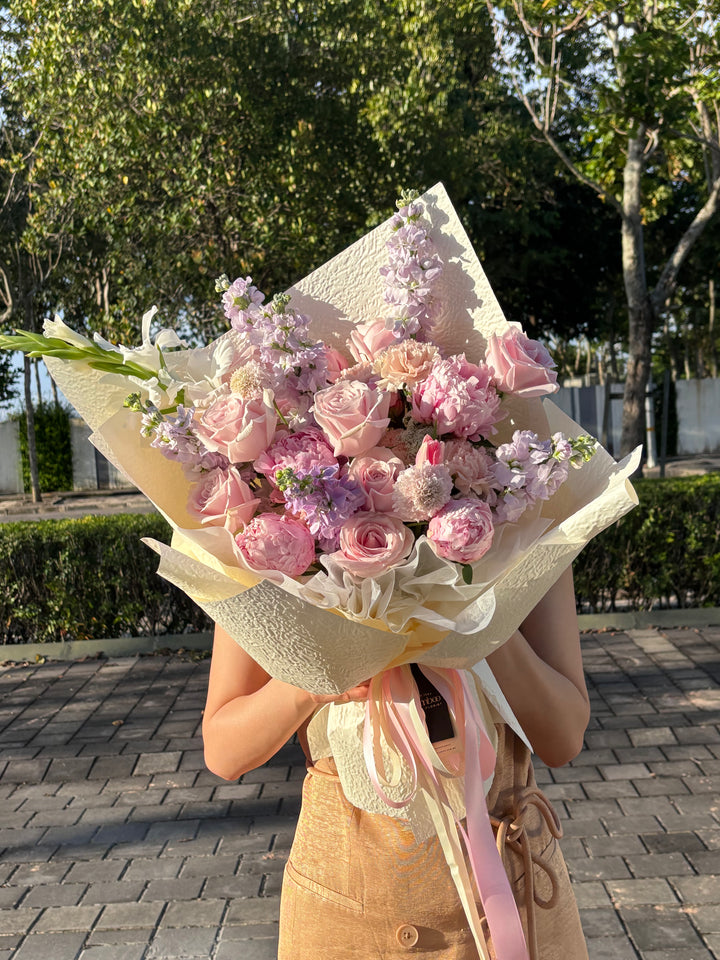 Blush Peonies and Pink Roses Bouquet - Best Florist in Penang"

