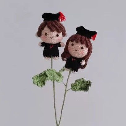 Crochet graduation doll girl plushie
