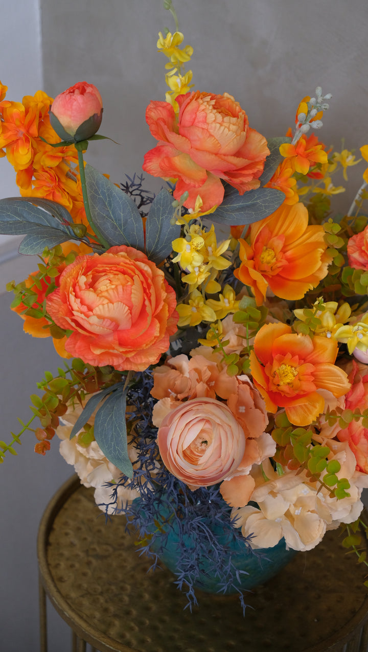 orange bloom artificial flower in Bamboo Green Florist, your trusted florist in Penang, Bukit Mertajam, same day delivery available