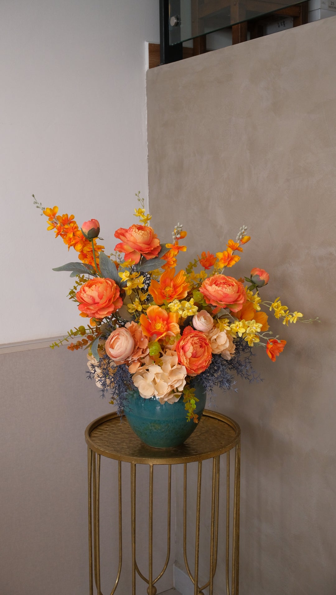 orange bloom artificial flower in Bamboo Green Florist, your trusted florist in Penang, Bukit Mertajam, same day delivery available