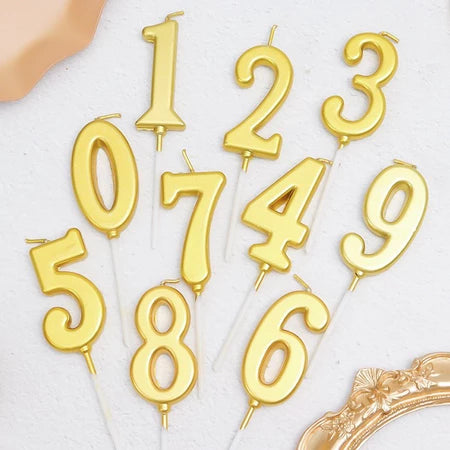 Gold Number Candle