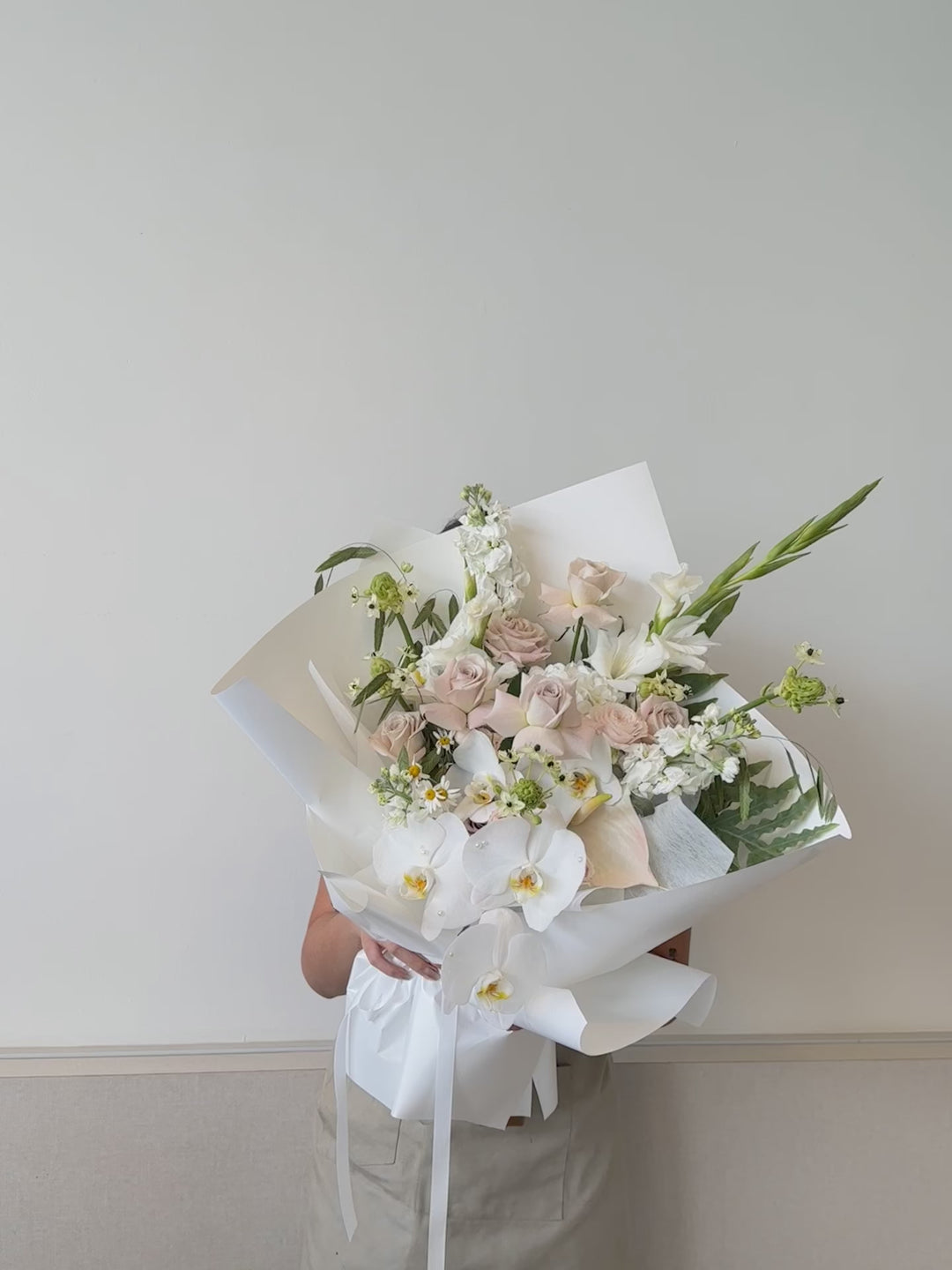 omakase modern muse neutrals bouquets in penang delivery and bukit mertajam
