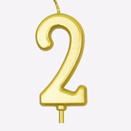 Gold number candle 2