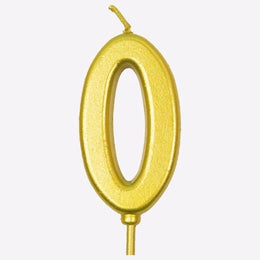 Gold number candle 0