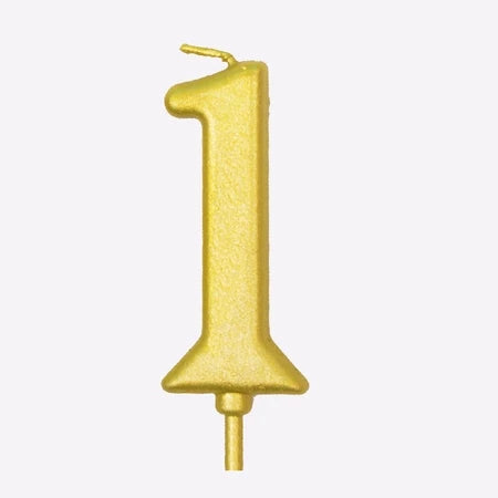 Gold Number Candle