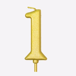 Gold number candle 1