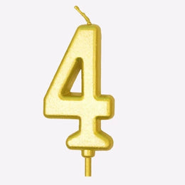 Gold number candle 4