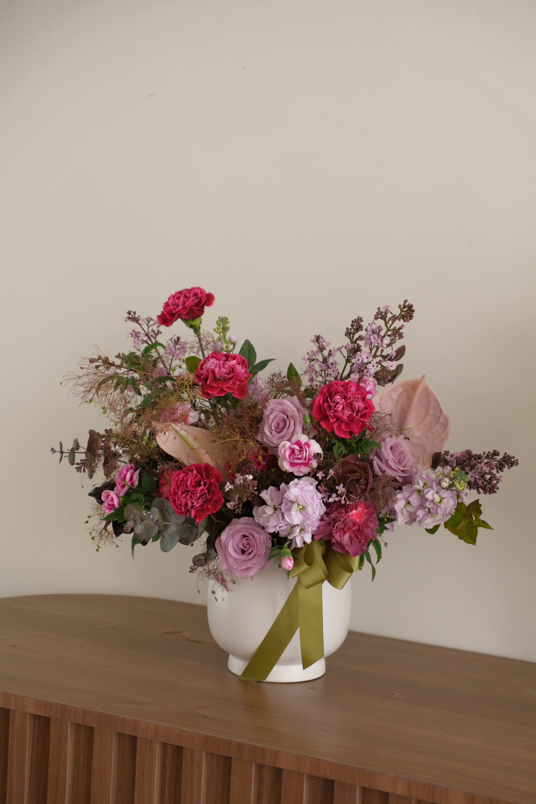 Luxury flower delivery in Bukit Mertajam and Penang, premium Morandi-color floral design by Bamboo Green Florist.