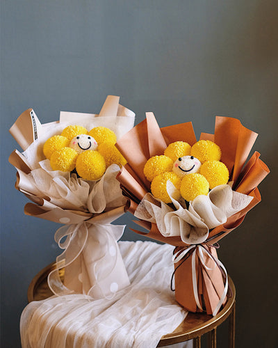 smiley yellow bouquet of flowers delivery, florist near me, alternative to flower chimp penang