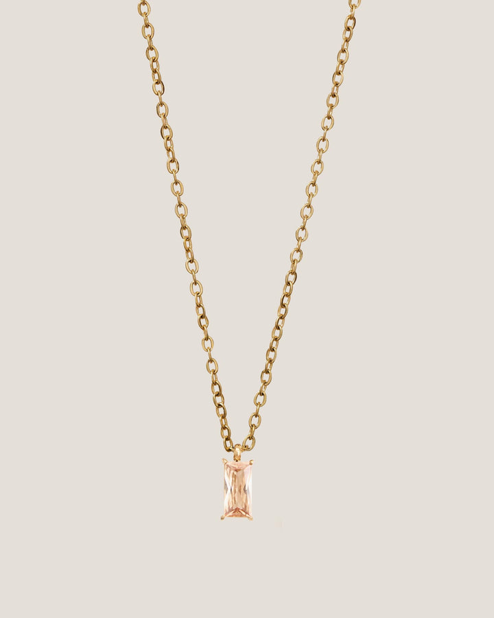 VIOLETS ARE BLUE x GUNG Verity Champagne Pendant Gold Necklace