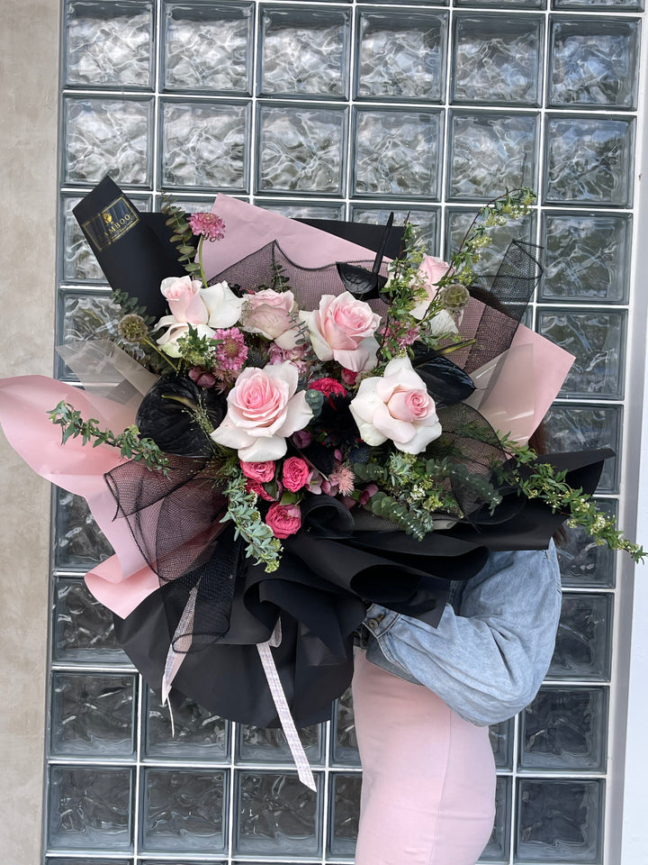 Omakase Black Pink Flower Bouquet in Penang delivery