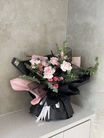 Omakase Black Pink Flower Bouquet in Penang delivery