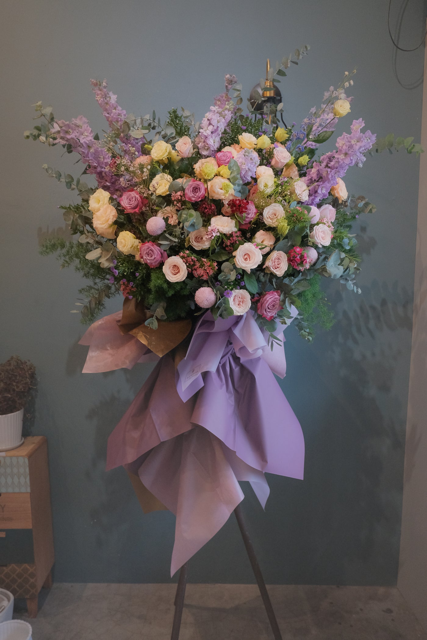 A medley of flowers arrangement for congratulatory or joyful event. For same day grand opening congratulations flowers delivery in Penang and Butterworth.